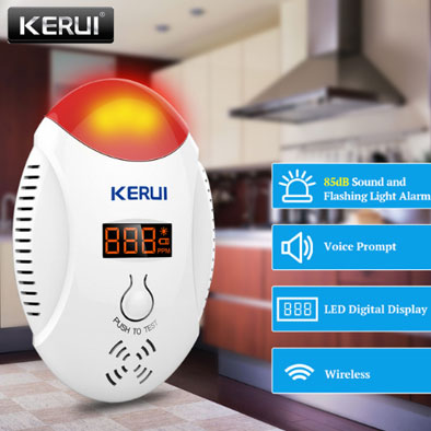 Современный детектор углекислого газа, бренд KERUI Пожарная безопасность купить на aliexpress