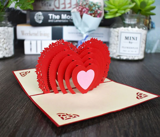 3D открытка ко Дню святого Валентина Сердечки и подарки для влюбленных на Aliexpress.