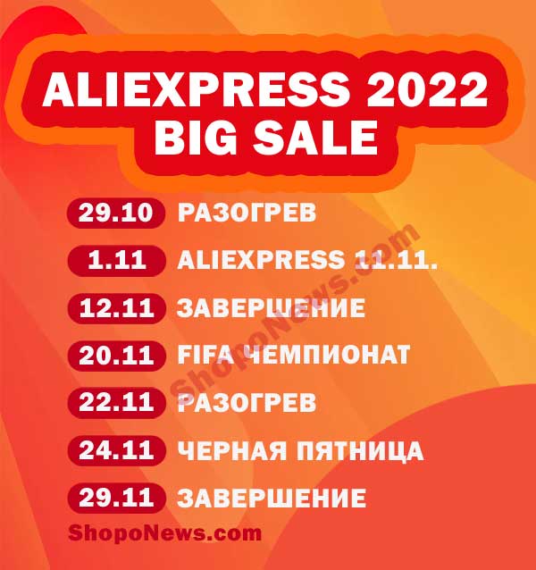 Распродажа AliExpress 11.11 2022